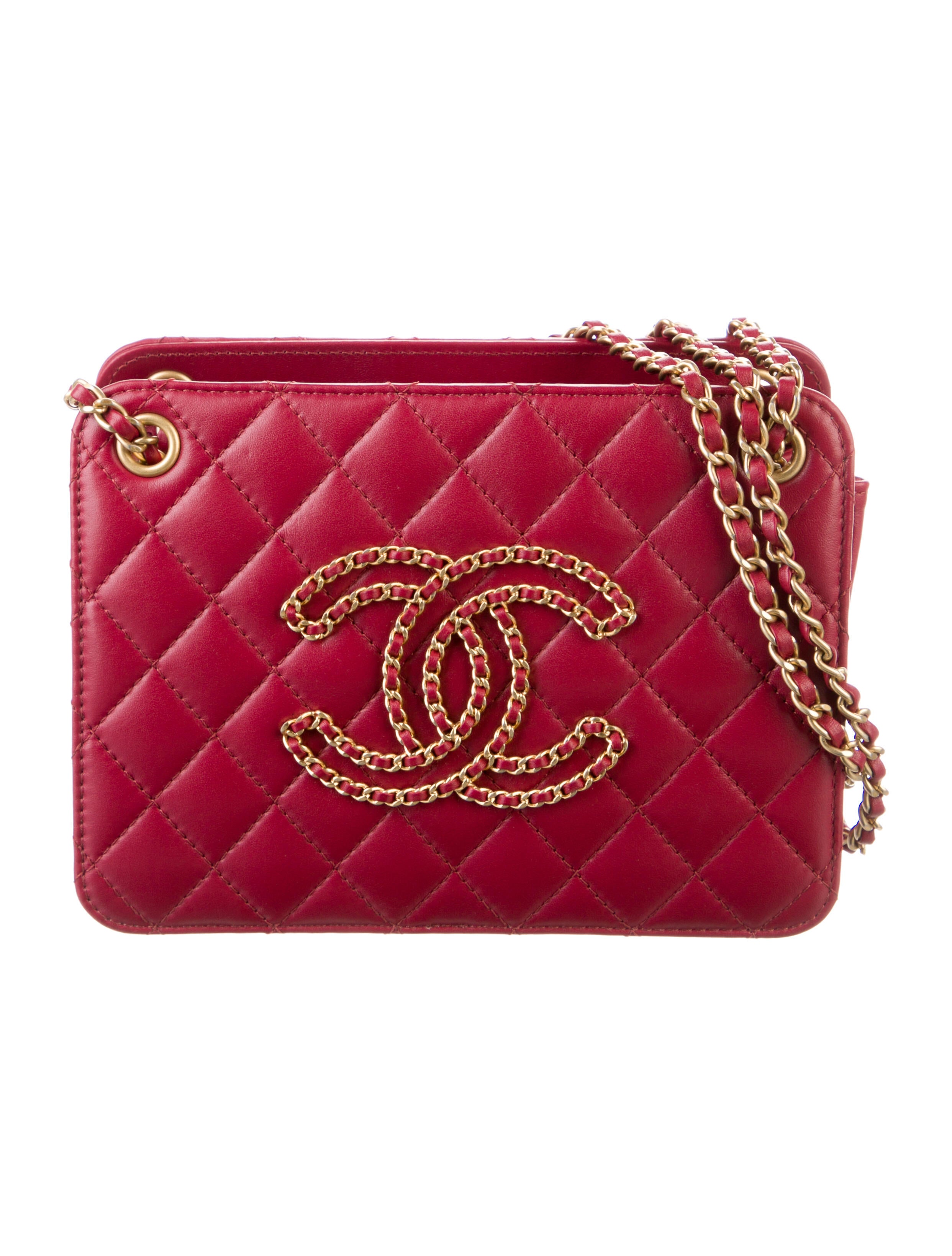 Chanel Jersey Mini Flap Shoulder Bag Red Shoulder Bags, Handbags