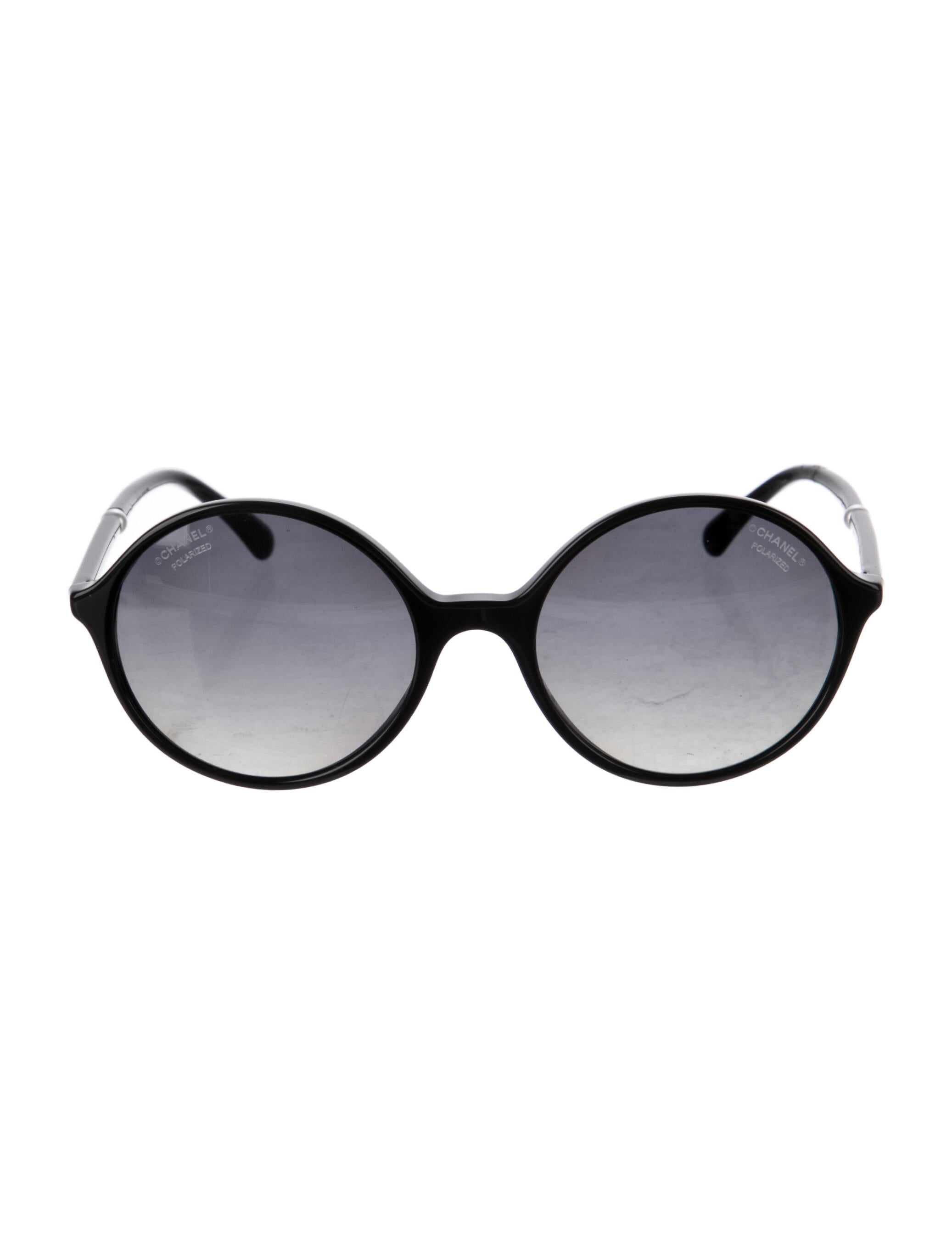 Chanel Interlocking CC Logo Round Sunglasses Black Sunglasses
