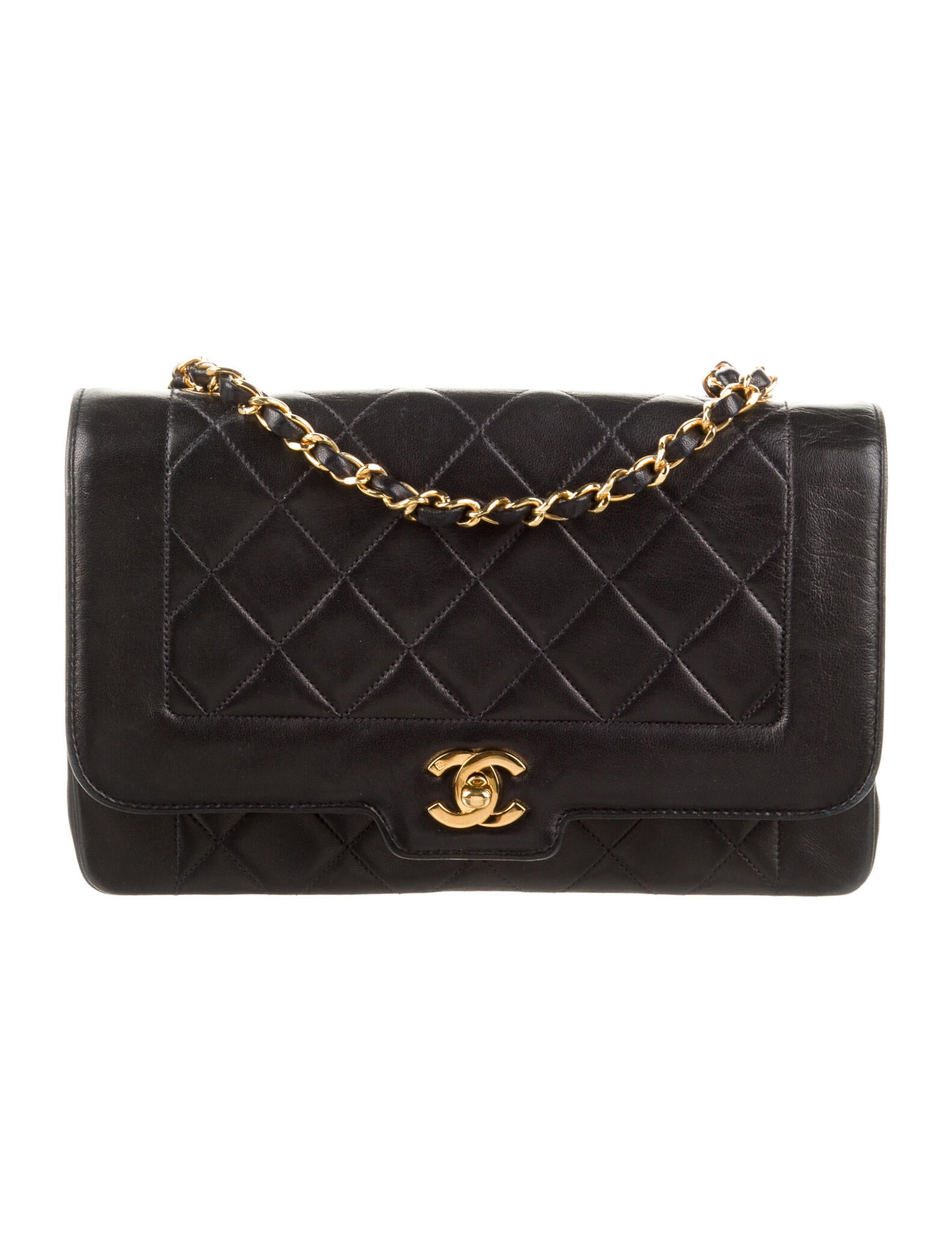 Chanel Vintage Classic Medium Double Flap Bag Black Shoulder Bags