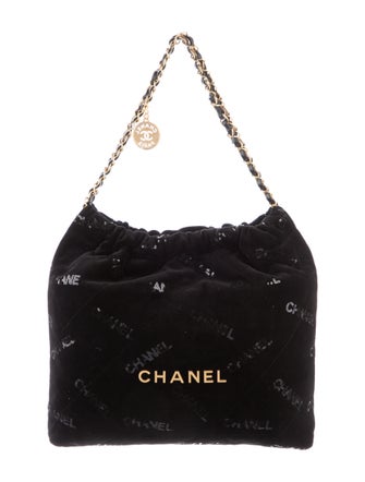 Chanel 2022 Velvet Sequin 22 Hobo
