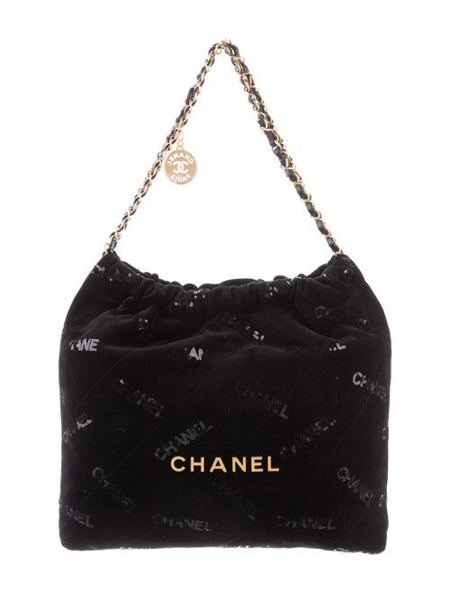 Chanel 2022 Velvet Sequin 22 Hobo