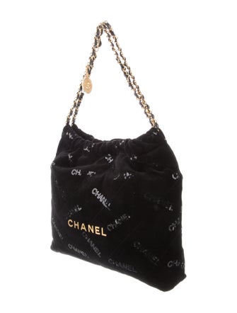 Chanel 2022 Velvet Sequin 22 Hobo
