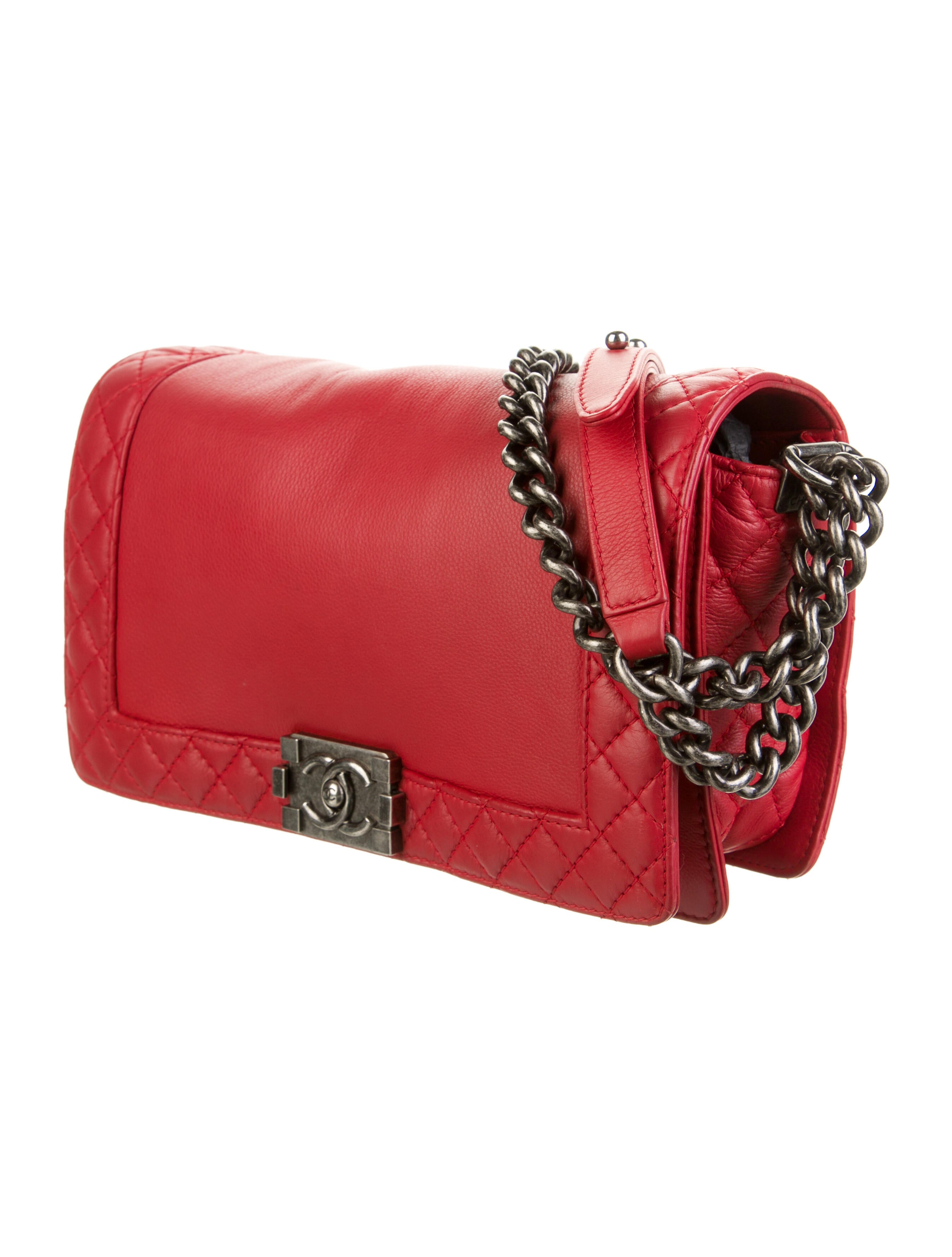 Chanel Large Boy Bag Red Shoulder Bags, Handbags CHA123958 The
