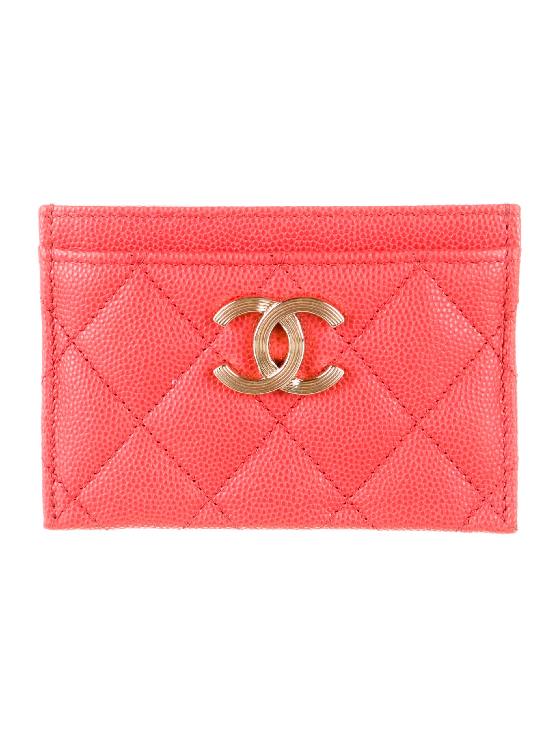 Chanel 2023 Interlocking CC Logo Card Holder Red Wallets, Accessories