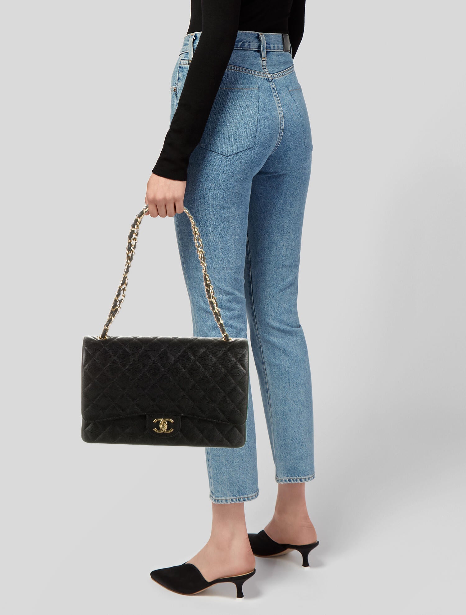 Chanel Maxi Classic Flap Bag Black Shoulder Bags, Handbags