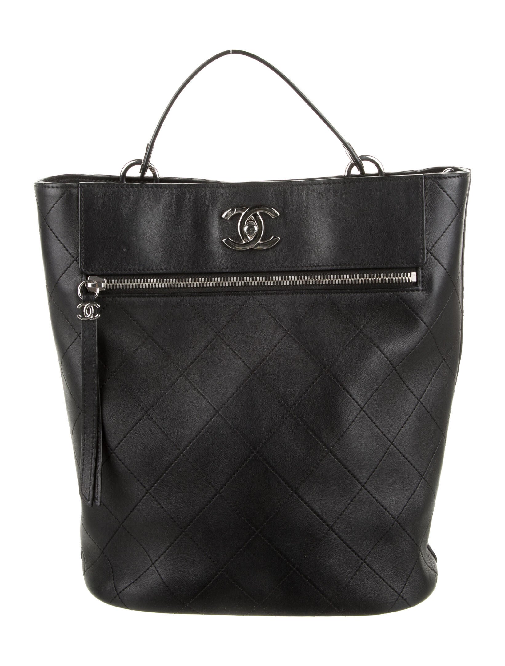 Chanel Quilted CC Bucket Bag Black Bucket Bags, Handbags CHA869357