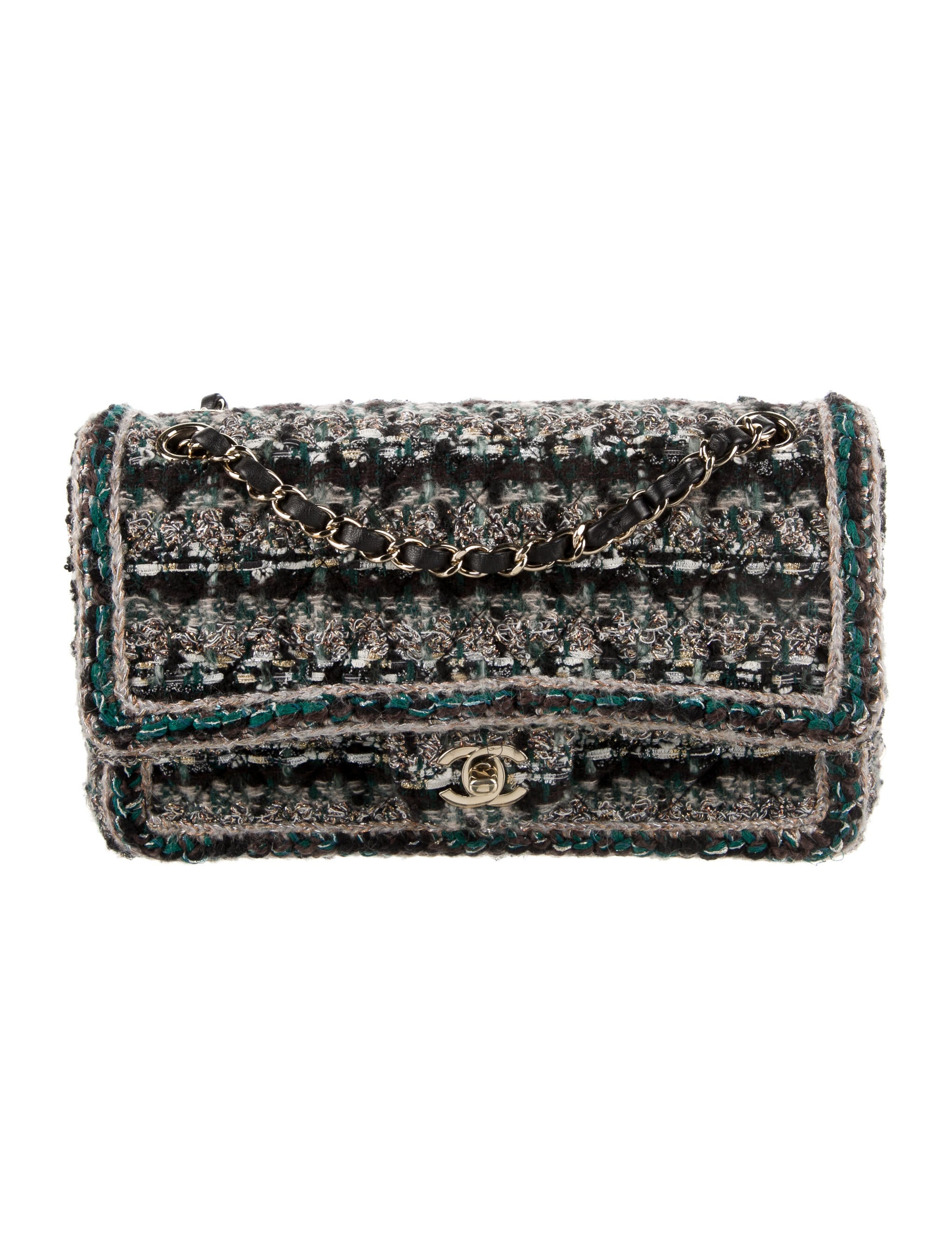 Chanel ParisEdinburgh Medium Double Flap Bag w/ Tags Green Shoulder