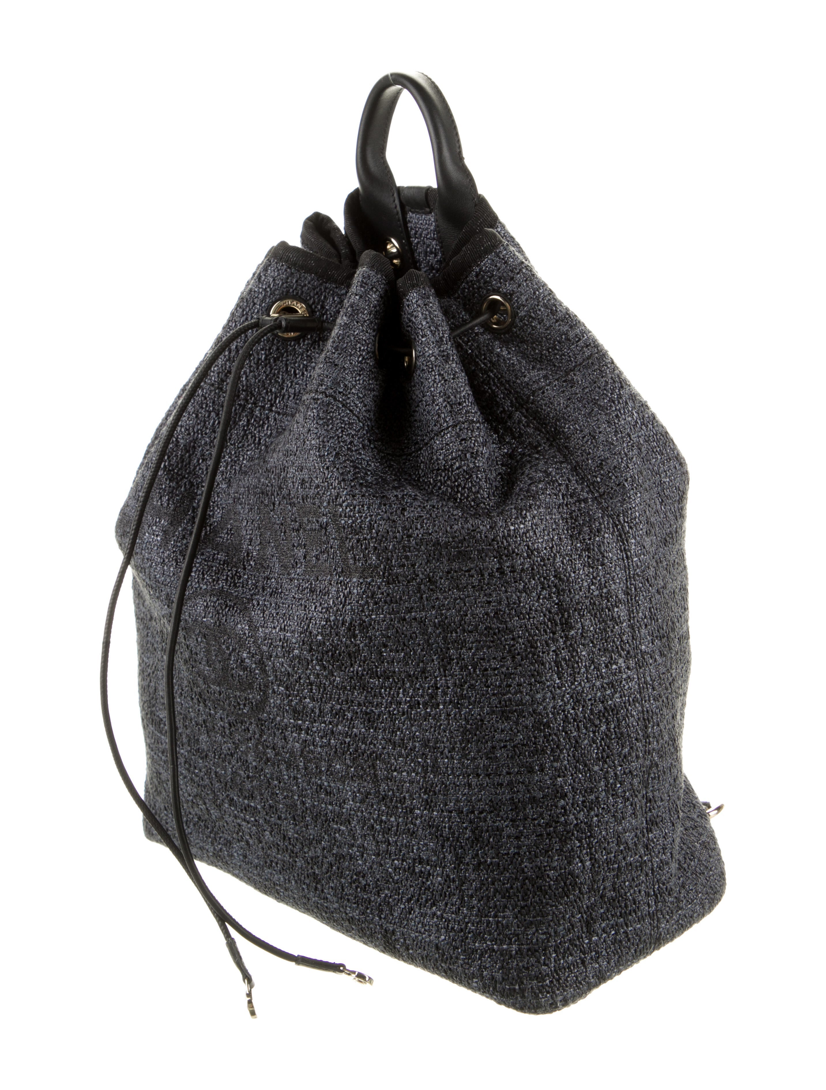 Chanel Tweed Deaville Backpack Blue Backpacks, Handbags CHA873103