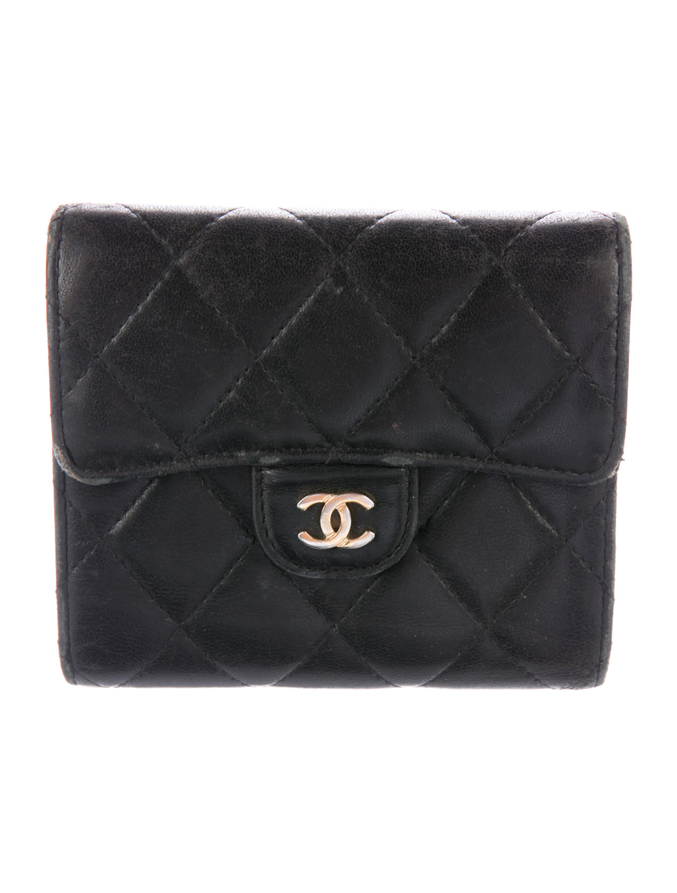 Chanel 2020 Interlocking CC Logo Compact Wallet Black Wallets