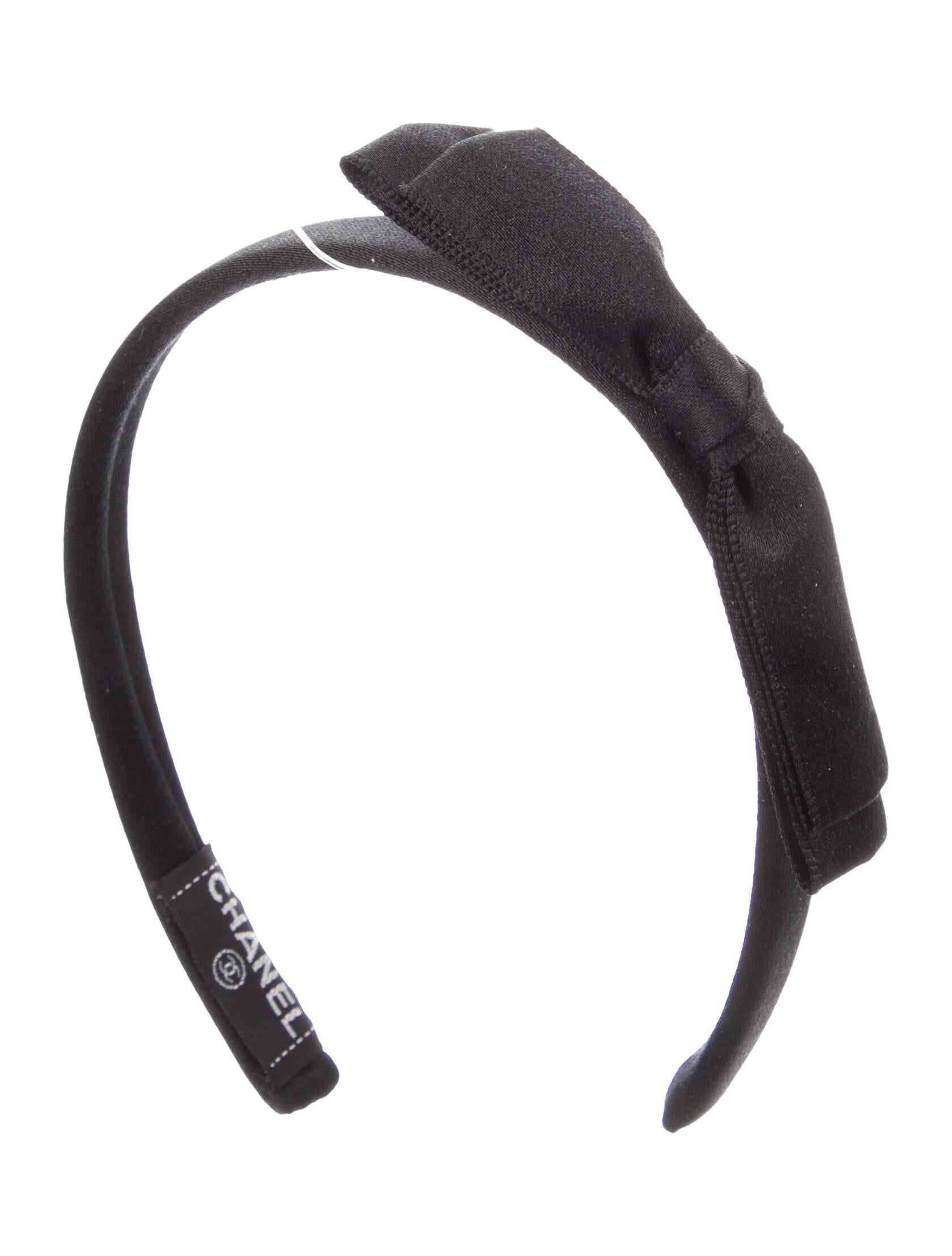 Chanel Satin Bow Headband Black Hair Accessories, Accessories