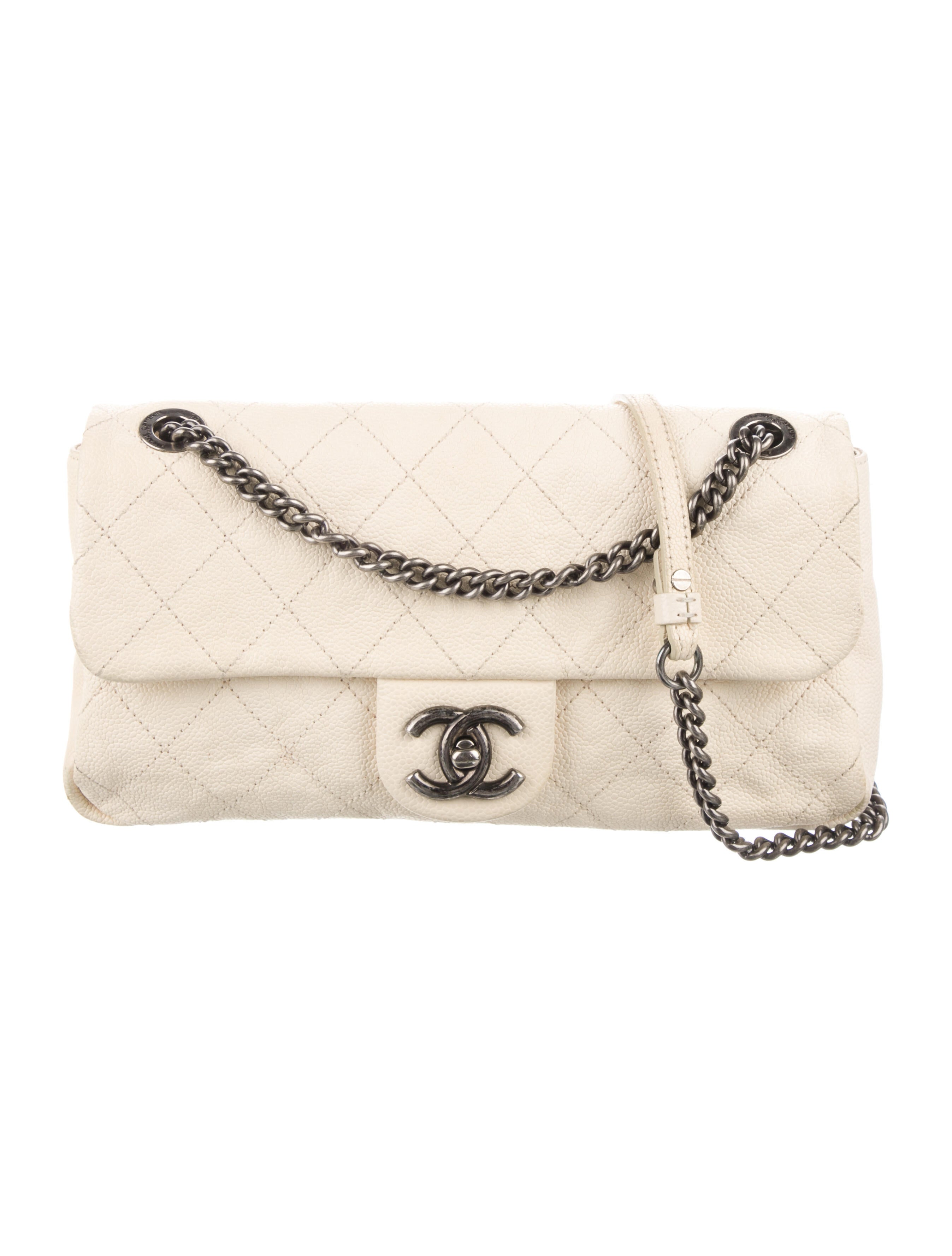 Chanel Crochet Accordion Flap Bag Neutrals Shoulder Bags, Handbags