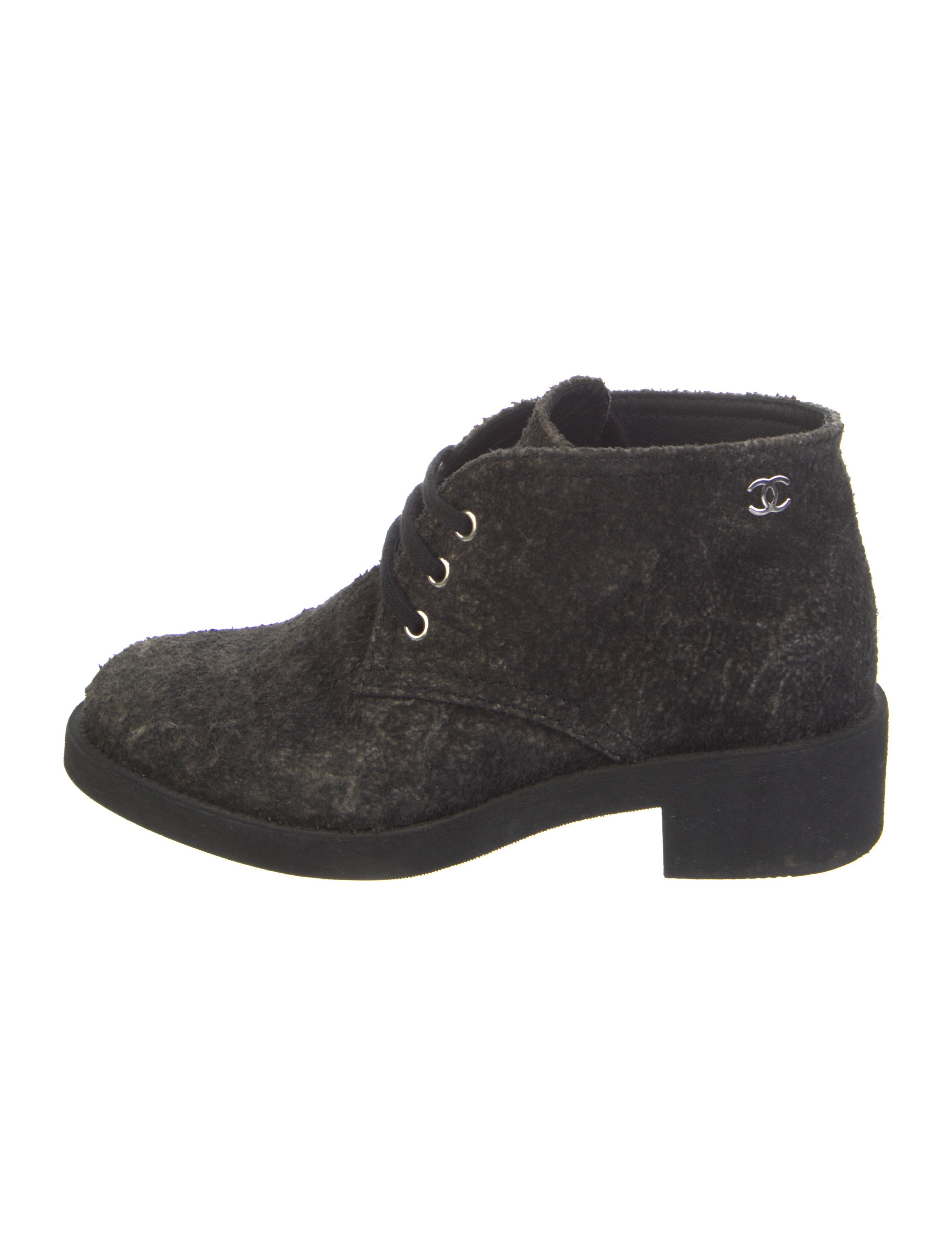 Chanel 2016 Interlocking CC Logo Lace-Up Boots