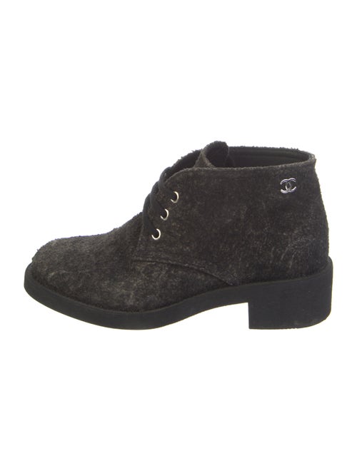 Chanel 2016 Interlocking CC Logo Lace-Up Boots