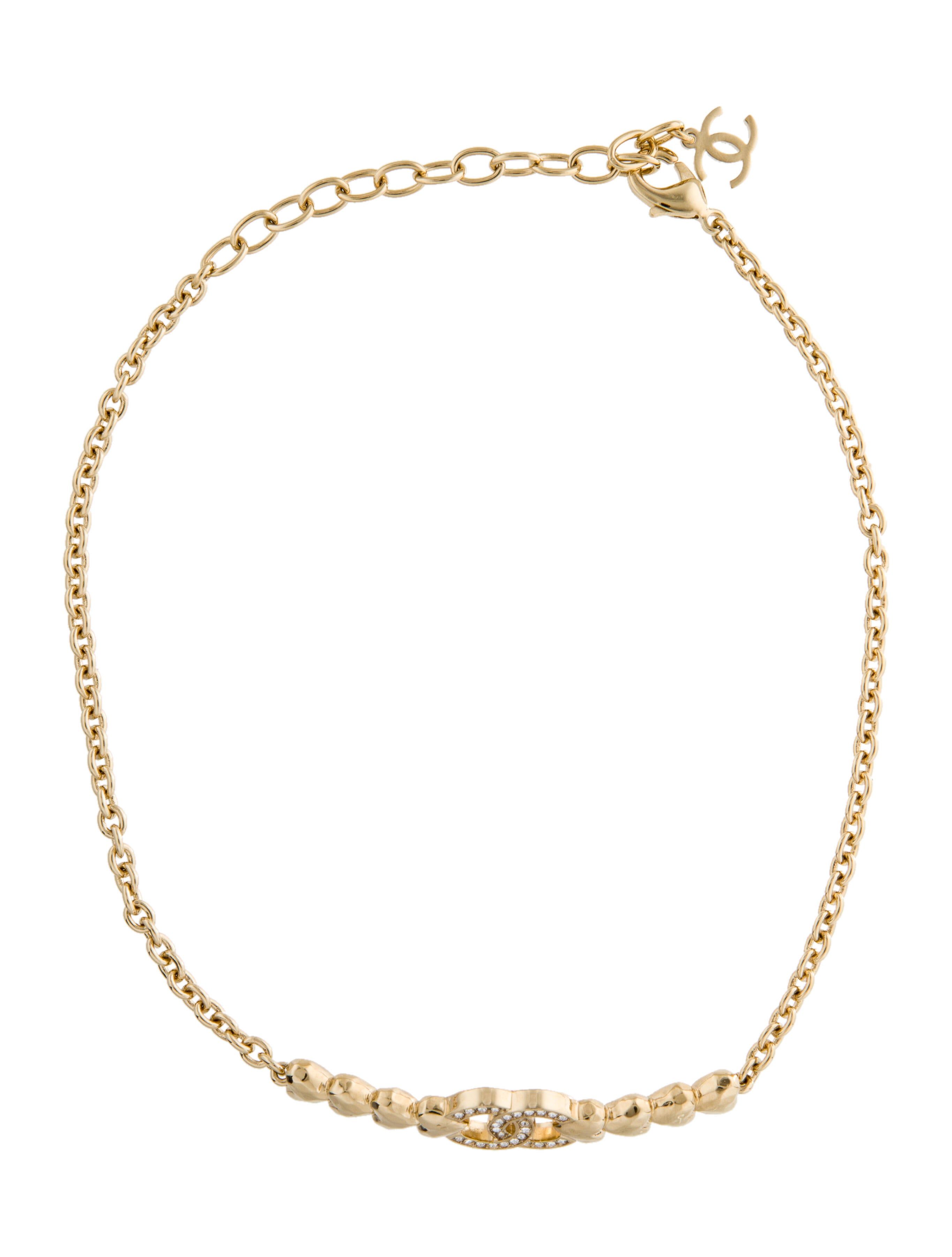 Jordan Schlanger Diamond Drop Choker Necklace 18K Yellow Gold Choker