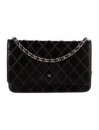 Chanel Diamond Quilt Wallet On Chain
