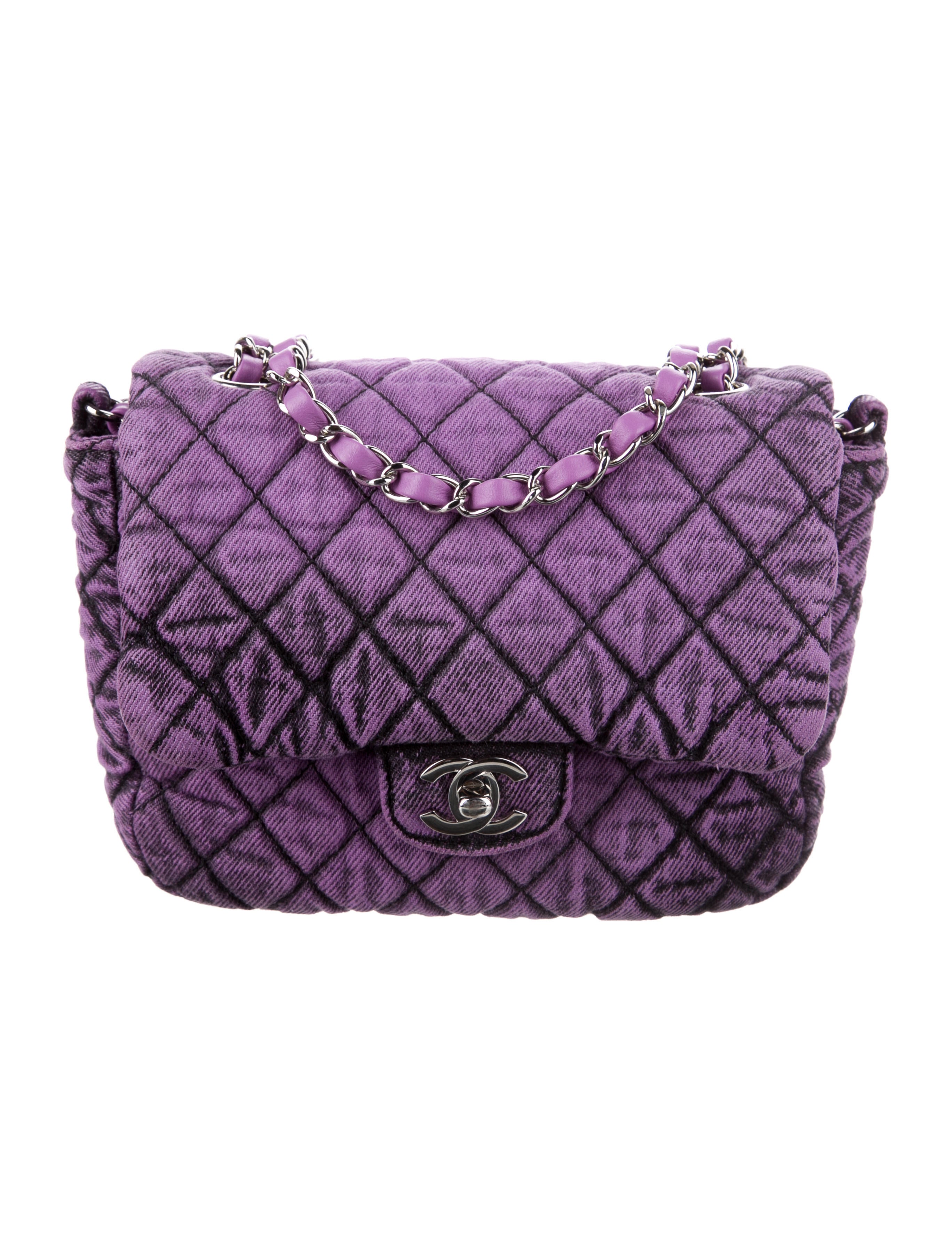 Chanel Velvet Quilted Mini Flap Bag Purple Crossbody Bags, Handbags