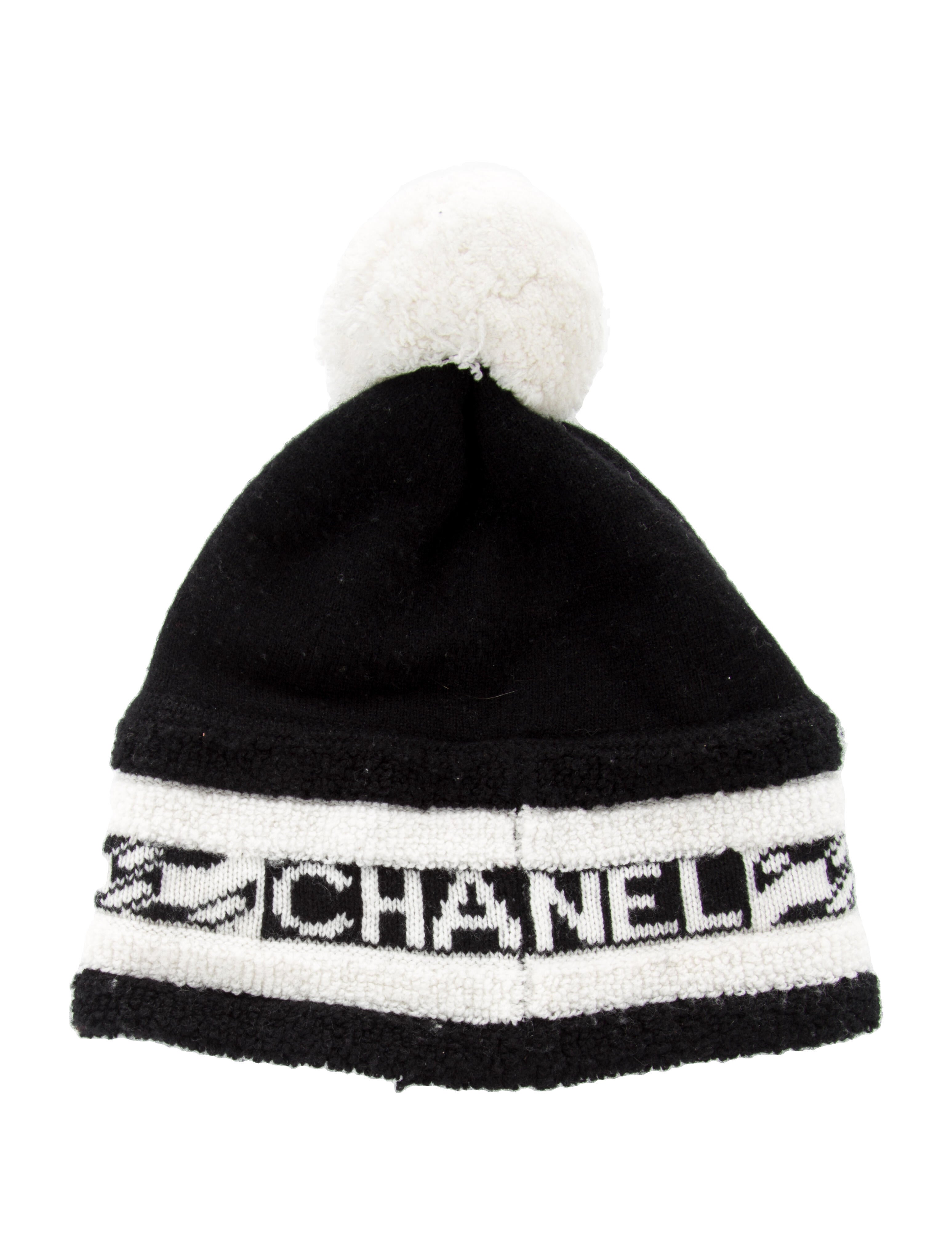 HOSTPICK!!! Chanel Cashmere &Wool Beanie Chanel Cashmere CC Beanie Hat Beige Black 1590218 – FASHIONPHILE main image 2