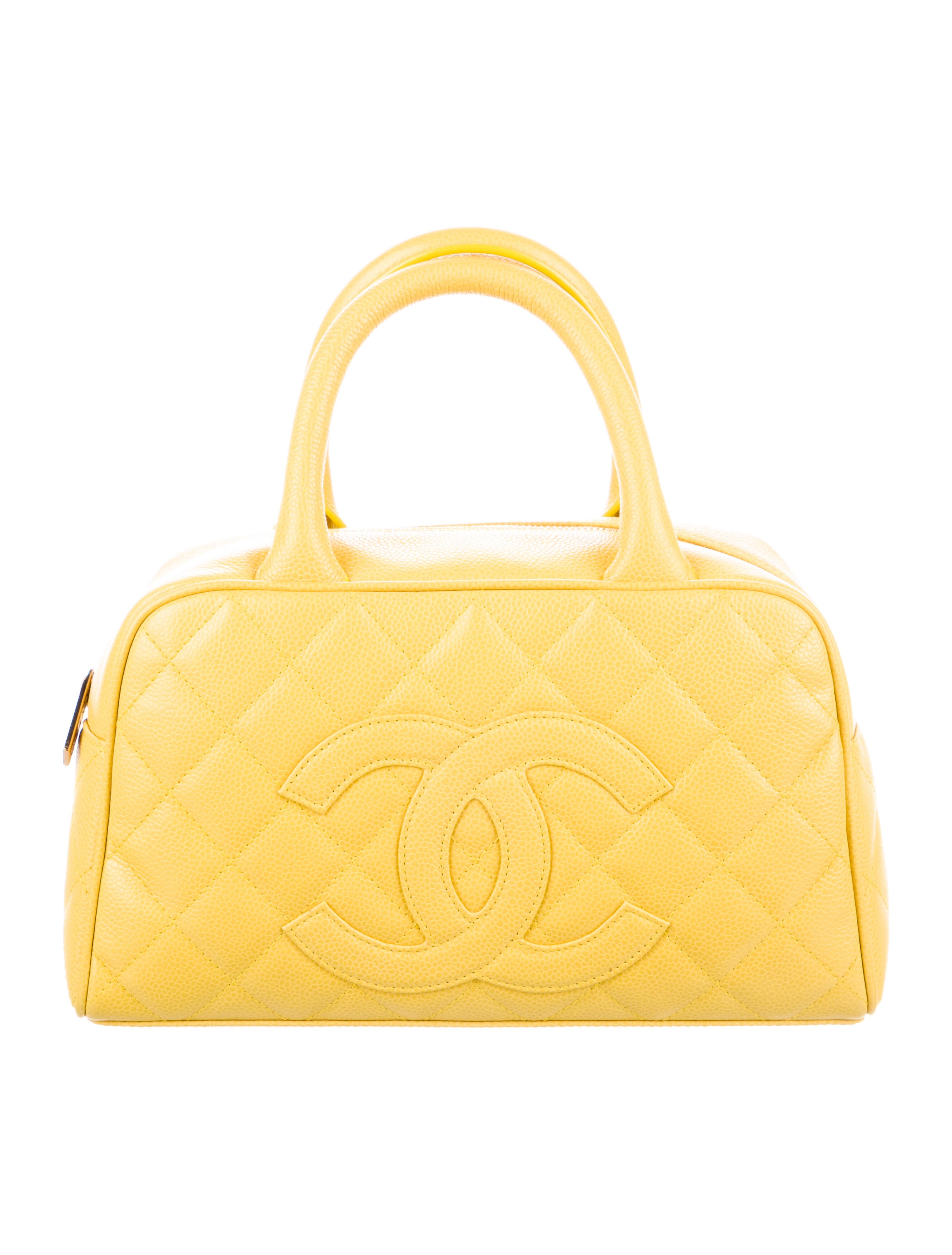 Chanel Small Timeless Bowler Bag Yellow Handle Bags, Handbags