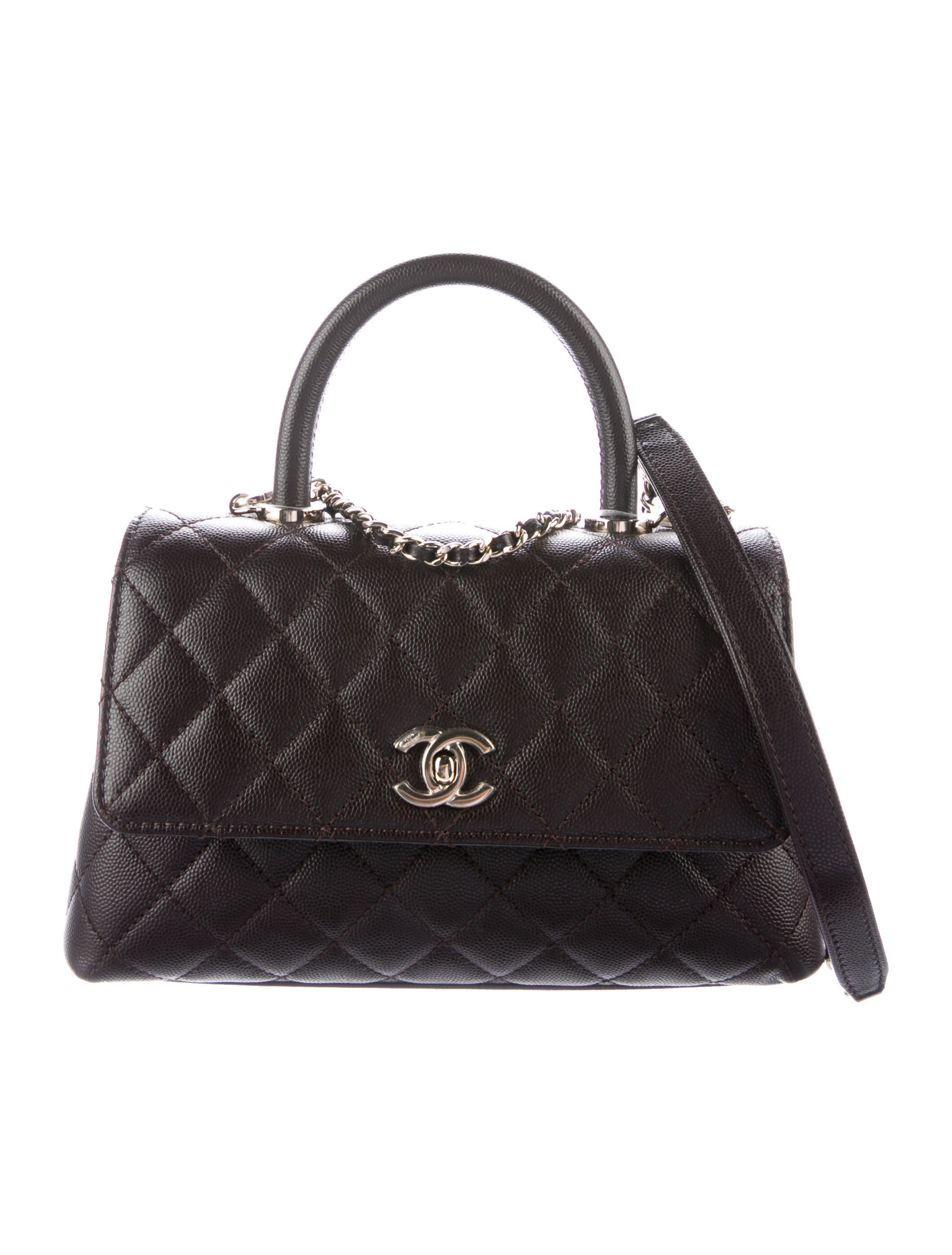 Chanel Mini Coco Handle Bag Burgundy Crossbody Bags, Handbags