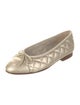 Chanel Interlocking CC Logo Leather Ballet Flats