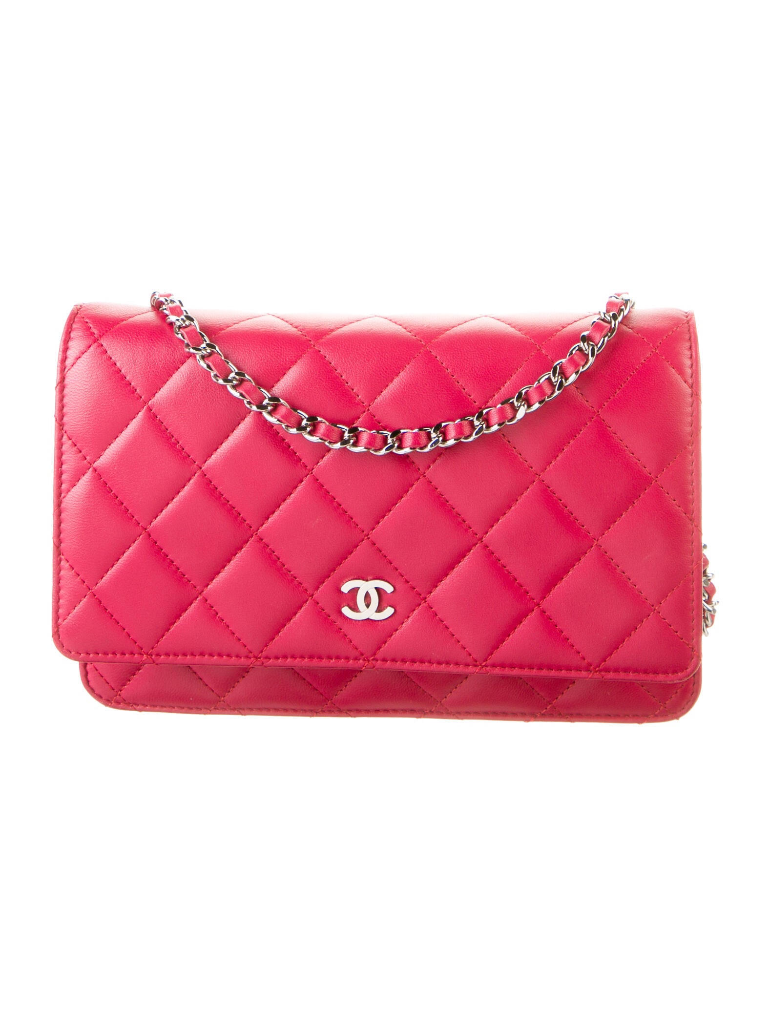 Chanel Ligne Cambon Wallet On Chain Red Crossbody Bags, Handbags