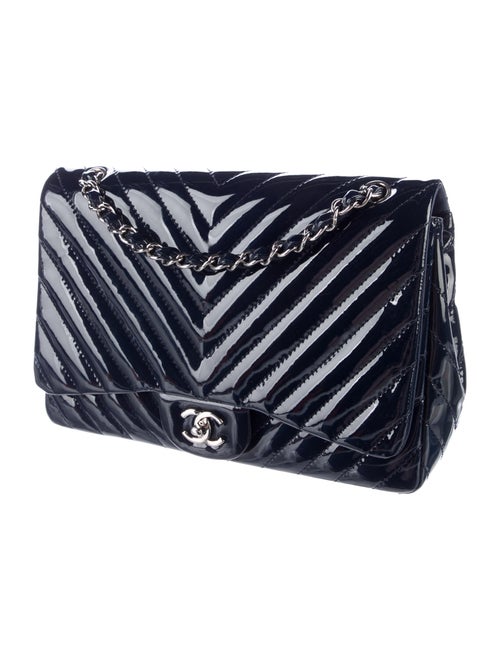 Chanel Patent Chevron Jumbo Single Flap Bag