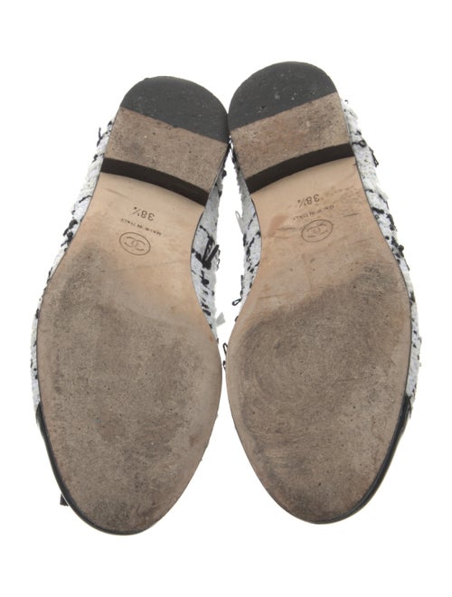 Chanel Interlocking CC Logo Tweed Flats