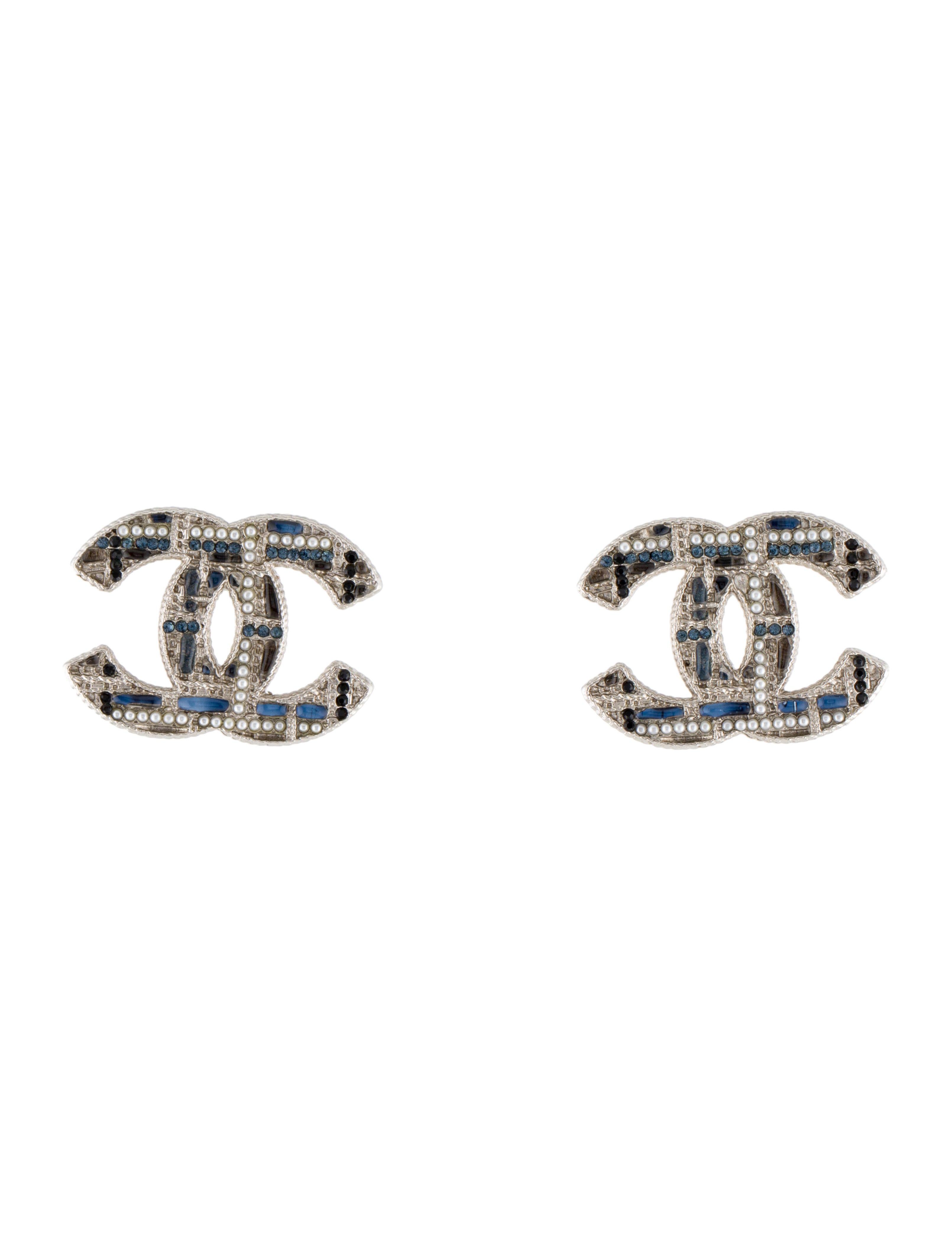 Chanel 2022 Strass CC Stud Earrings GoldPlated Stud, Earrings