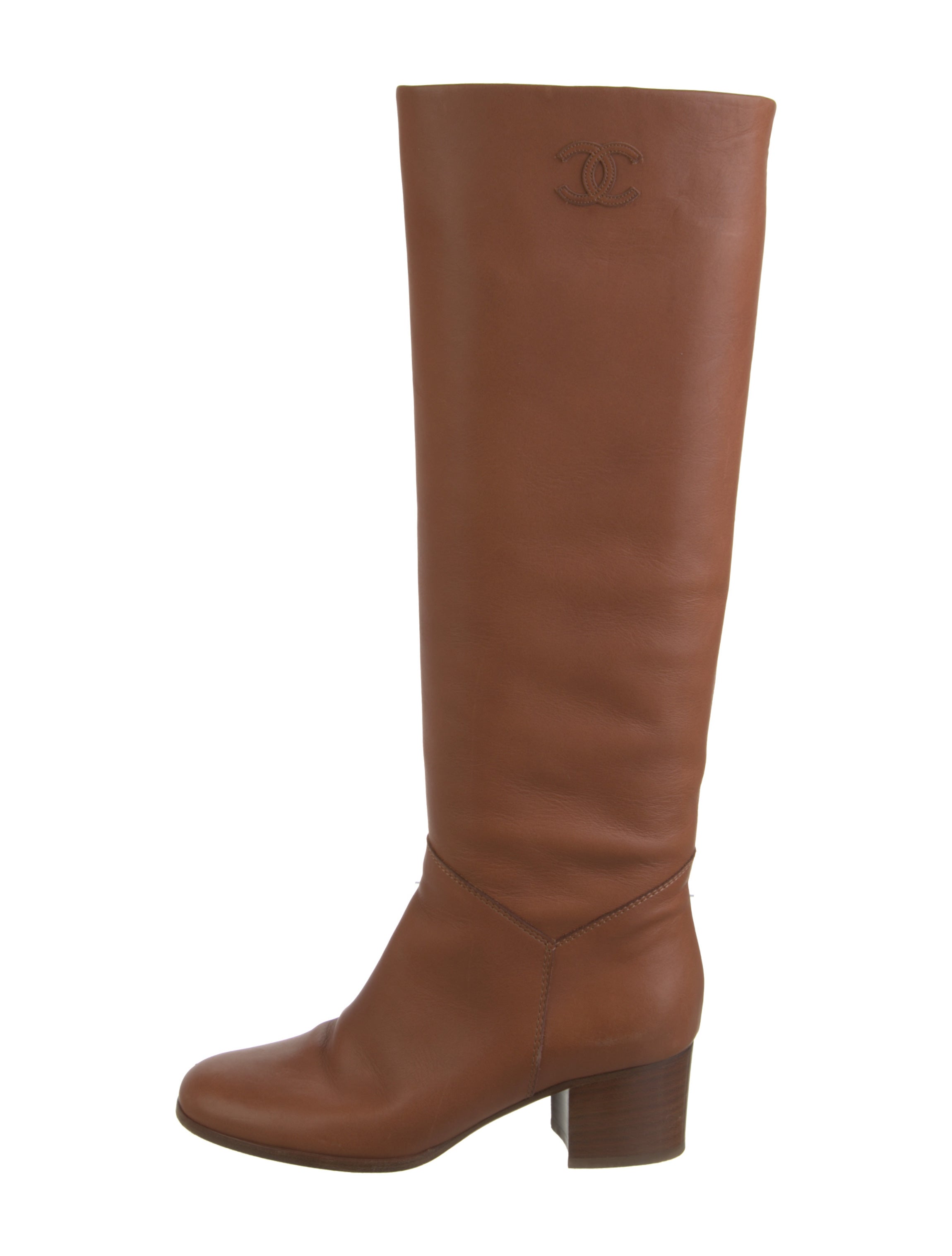 Chanel Riding Interlocking CC Logo Riding Boots