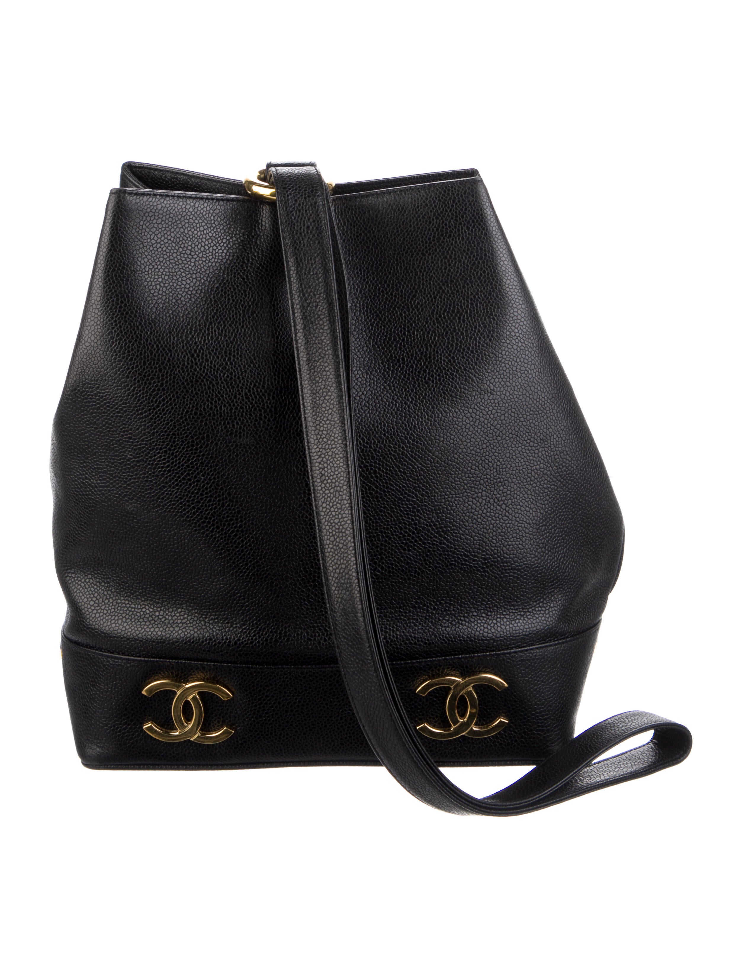 Chanel CC Caviar Bucket Bag Black Bucket Bags, Handbags CHA888574