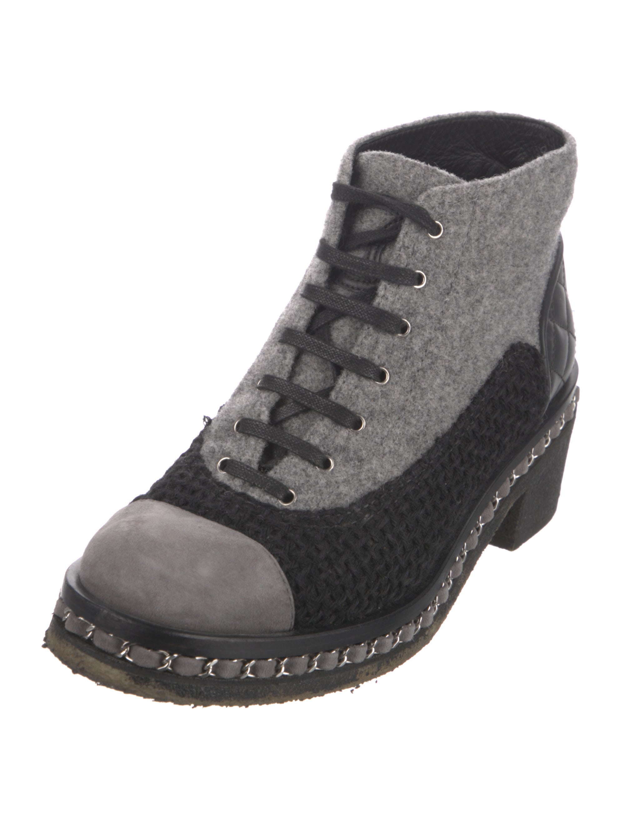 Chanel 2016 Interlocking CC Logo Combat Boots