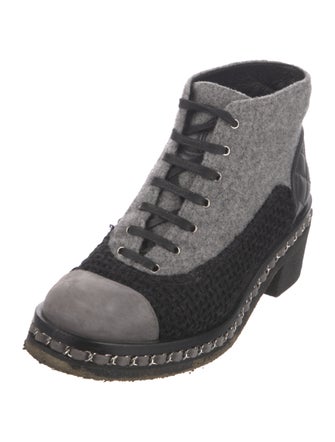 Chanel 2016 Interlocking CC Logo Combat Boots