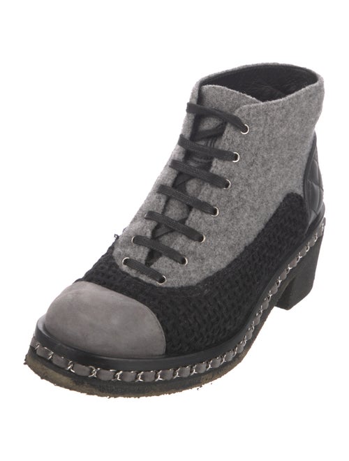 Chanel 2016 Interlocking CC Logo Combat Boots