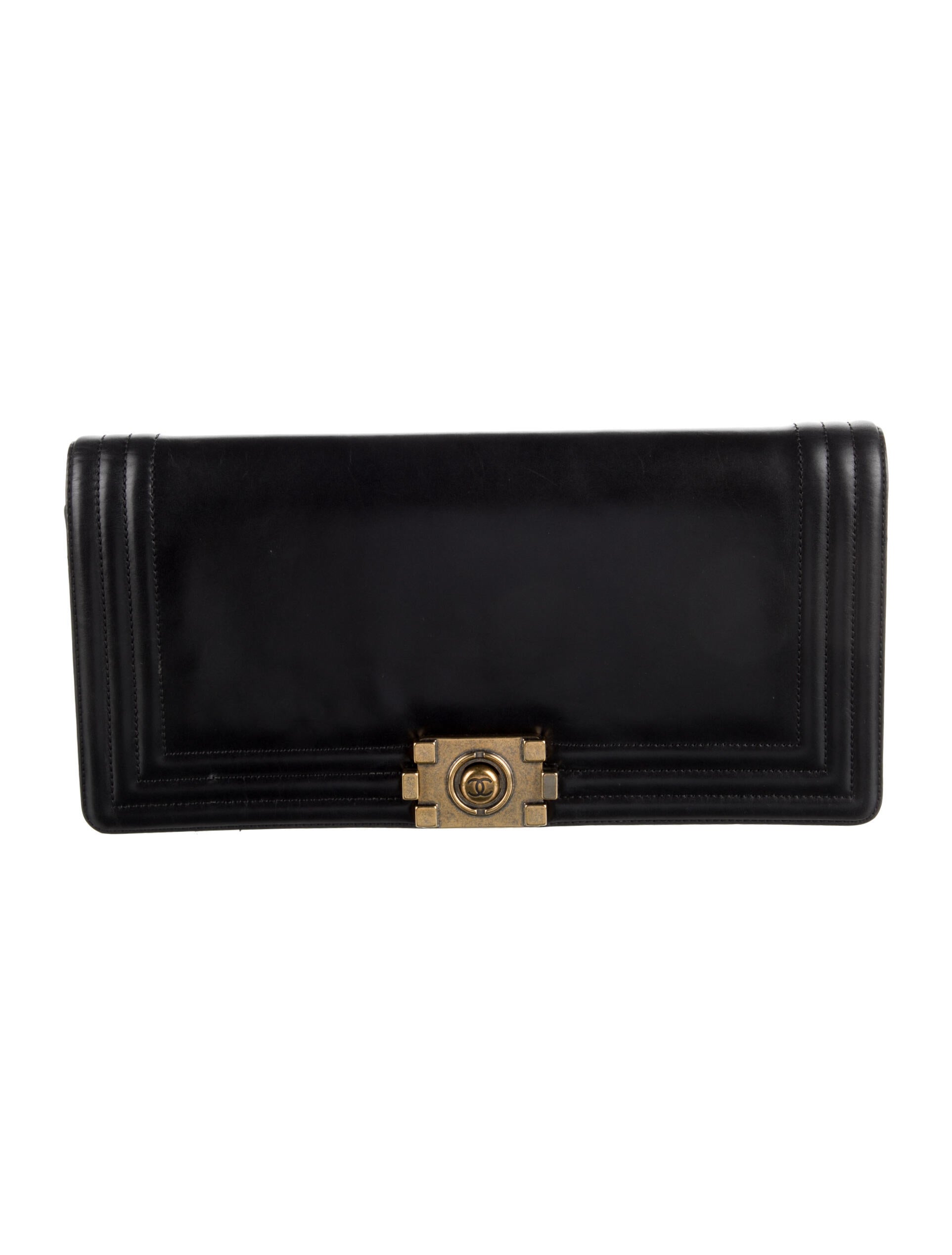 Chanel Original Clasp Boy Clutch Black Clutches, Handbags CHA891938