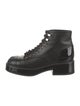 Chanel Interlocking CC Logo Leather Combat Boots