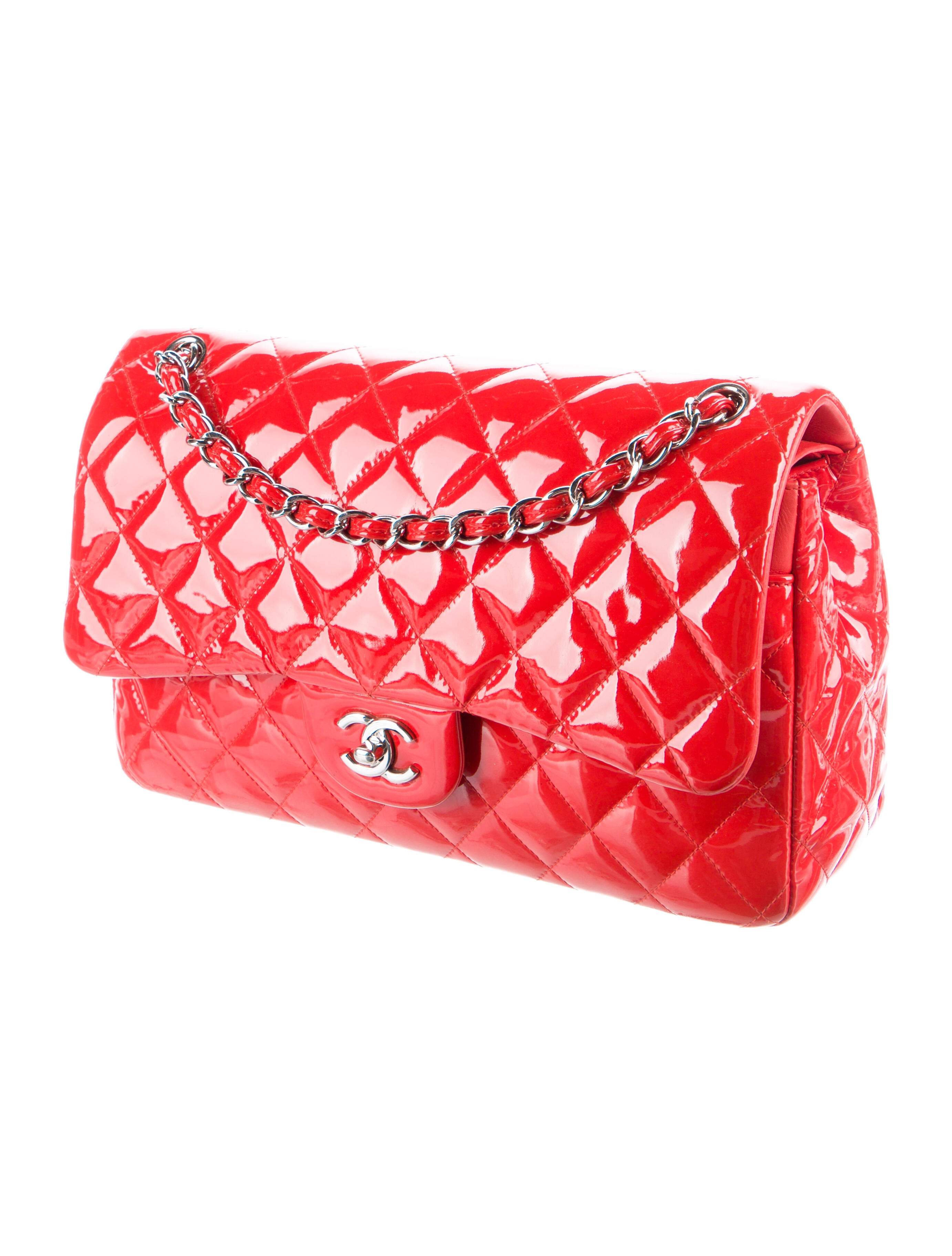 Chanel Patent Leather Jumbo Double Flap Bag Red Shoulder Bags, Handbags CHA895240 The RealReal