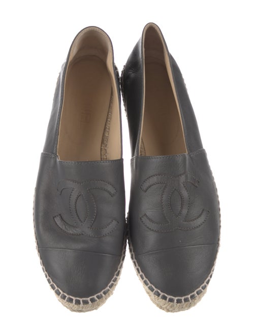 Chanel Interlocking CC Logo Leather Espadrilles