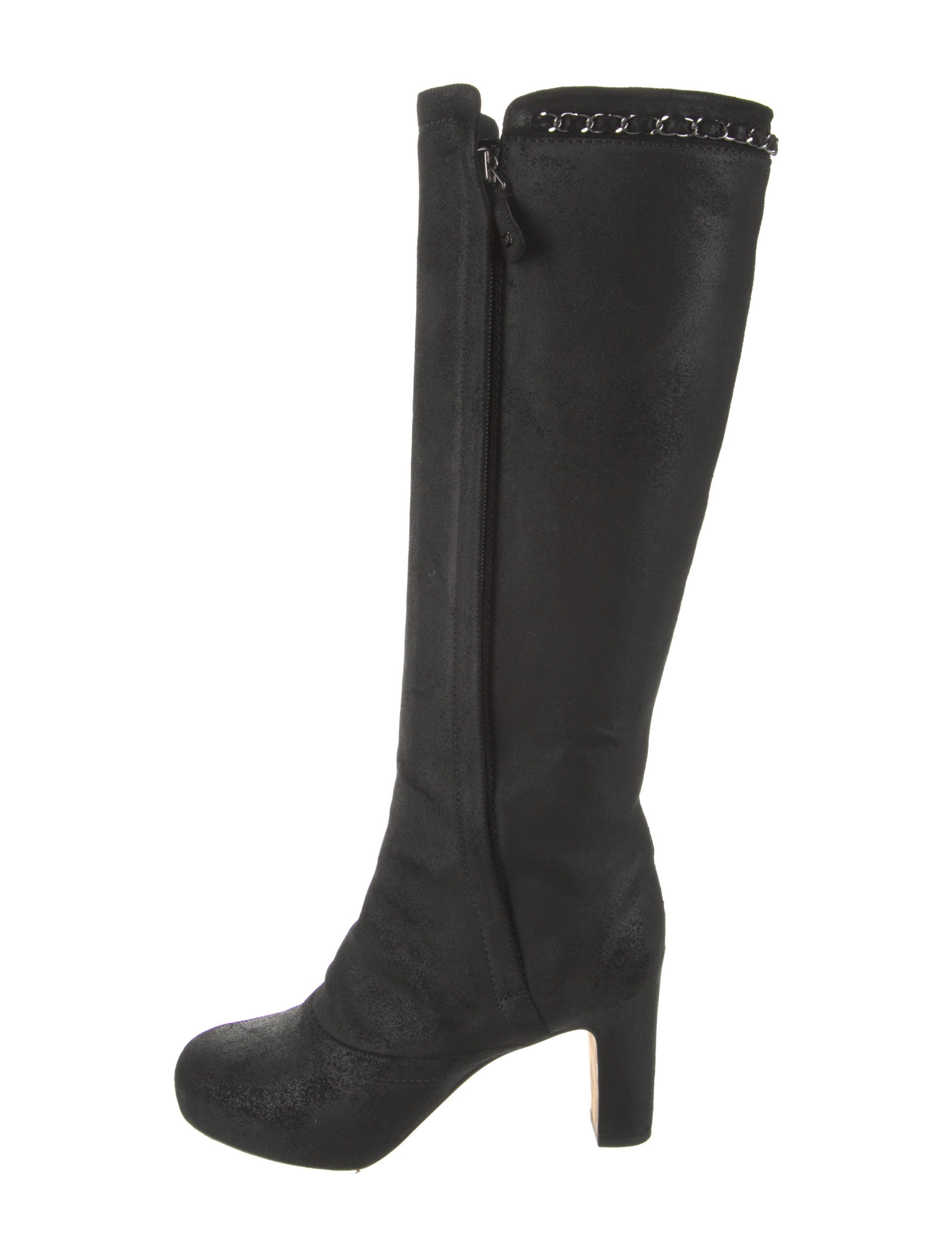 Chanel 2014 Interlocking CC Logo Riding Boots