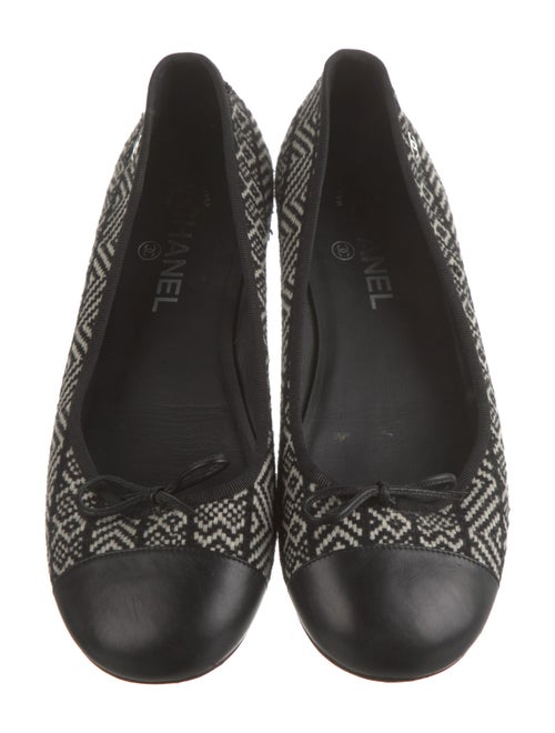 Chanel Interlocking CC Logo Tweed Ballet Flats