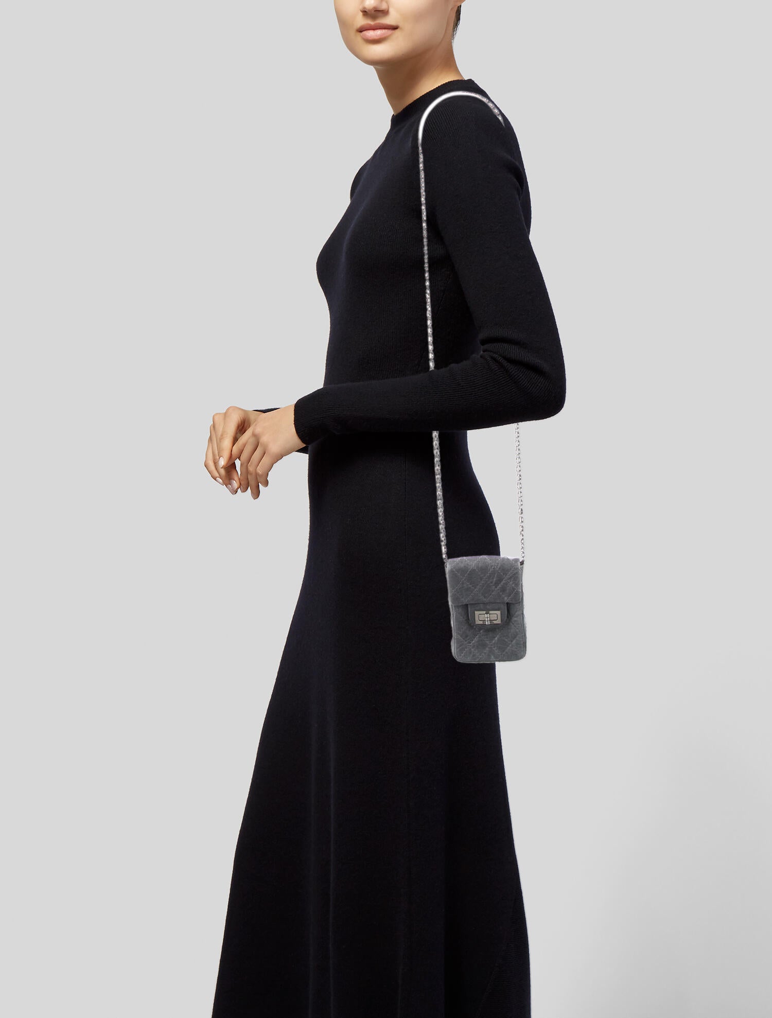 Chanel 2.55 Reissue Crossbody Phone Holder - Grey Mini Bags