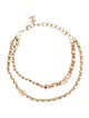 Chanel Turnlock Double Leather Chain Necklace