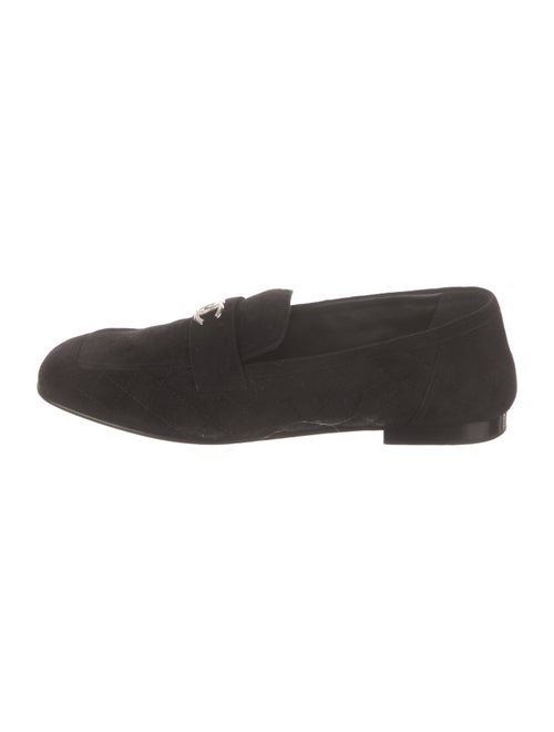 Chanel Interlocking CC Logo Suede Loafers