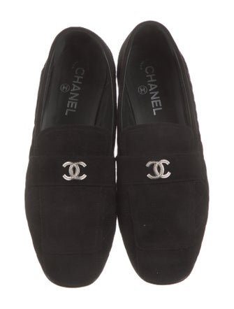 Chanel Interlocking CC Logo Suede Loafers