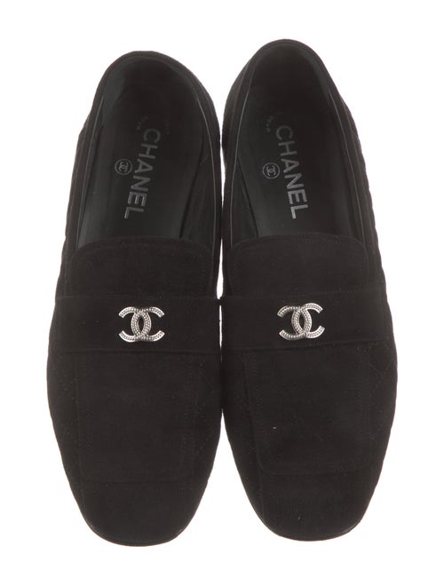 Chanel Interlocking CC Logo Suede Loafers