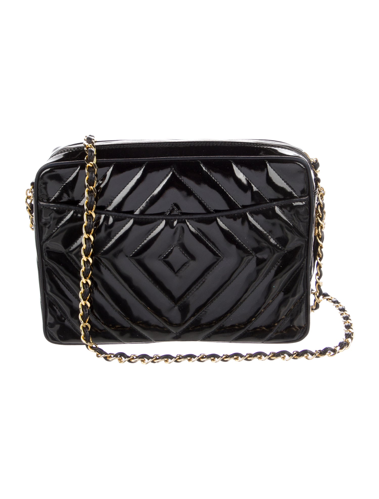 Chanel Diamond Quilted Camera Bag Black Crossbody Bags, Handbags CHA904201 The RealReal