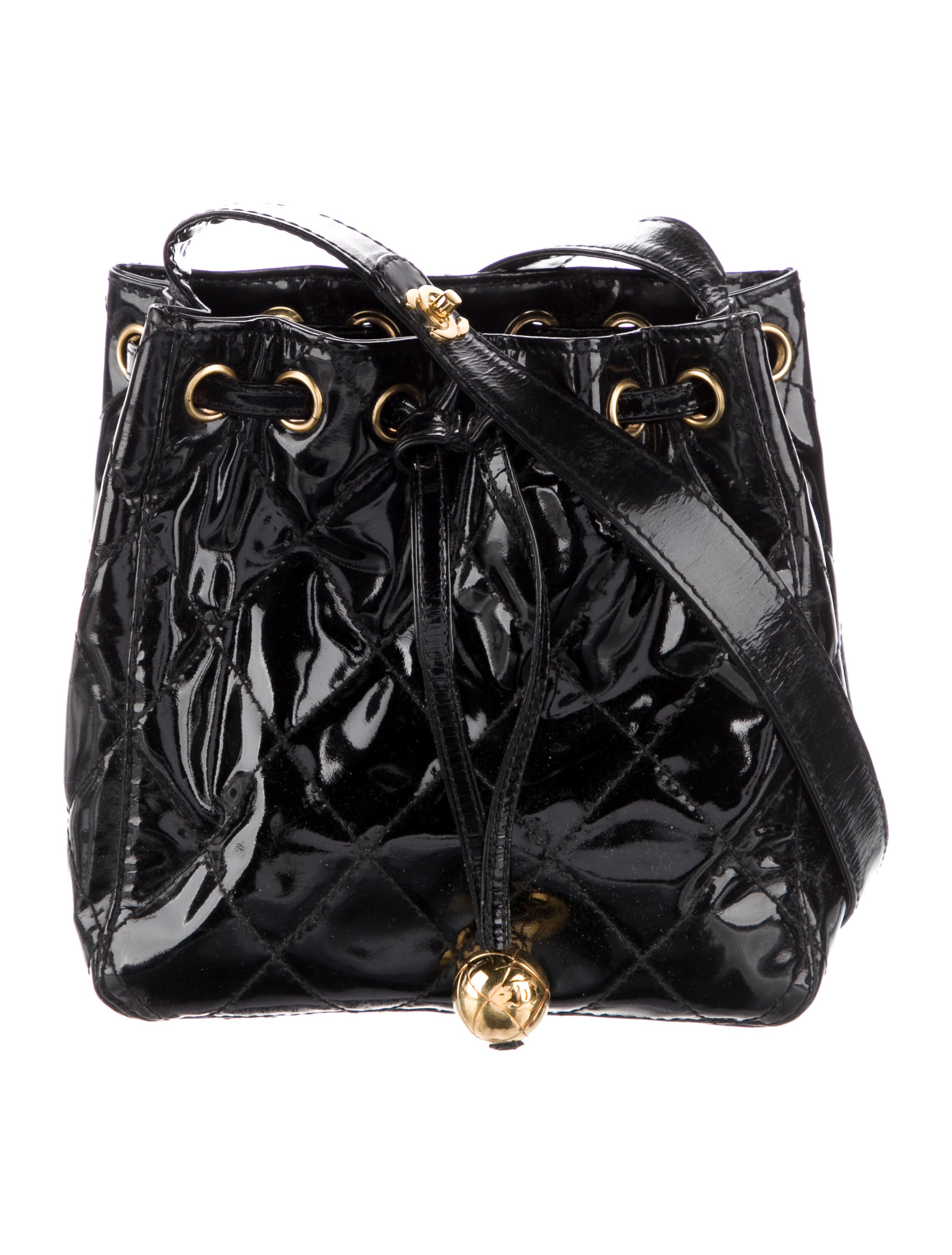 Chanel Patent Quilted Bucket Bag