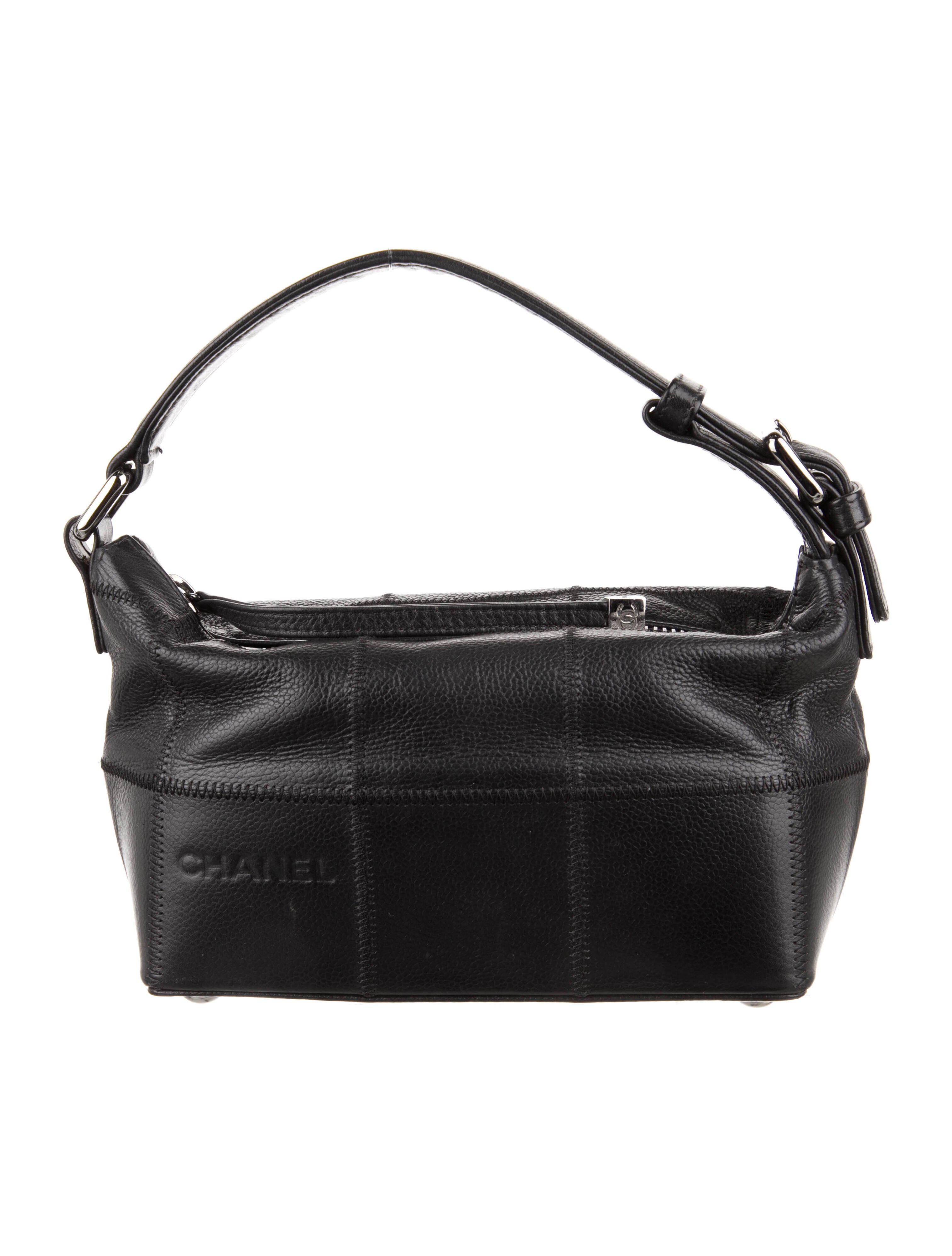 Chanel Square Stitch LAX Handle Bag - Black Handle Bags