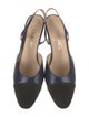 Chanel Interlocking CC Logo Leather Slingback Pumps