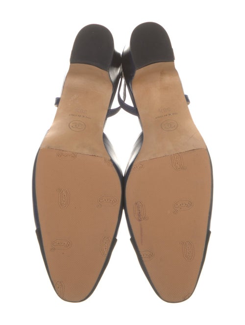 Chanel Interlocking CC Logo Leather Slingback Pumps