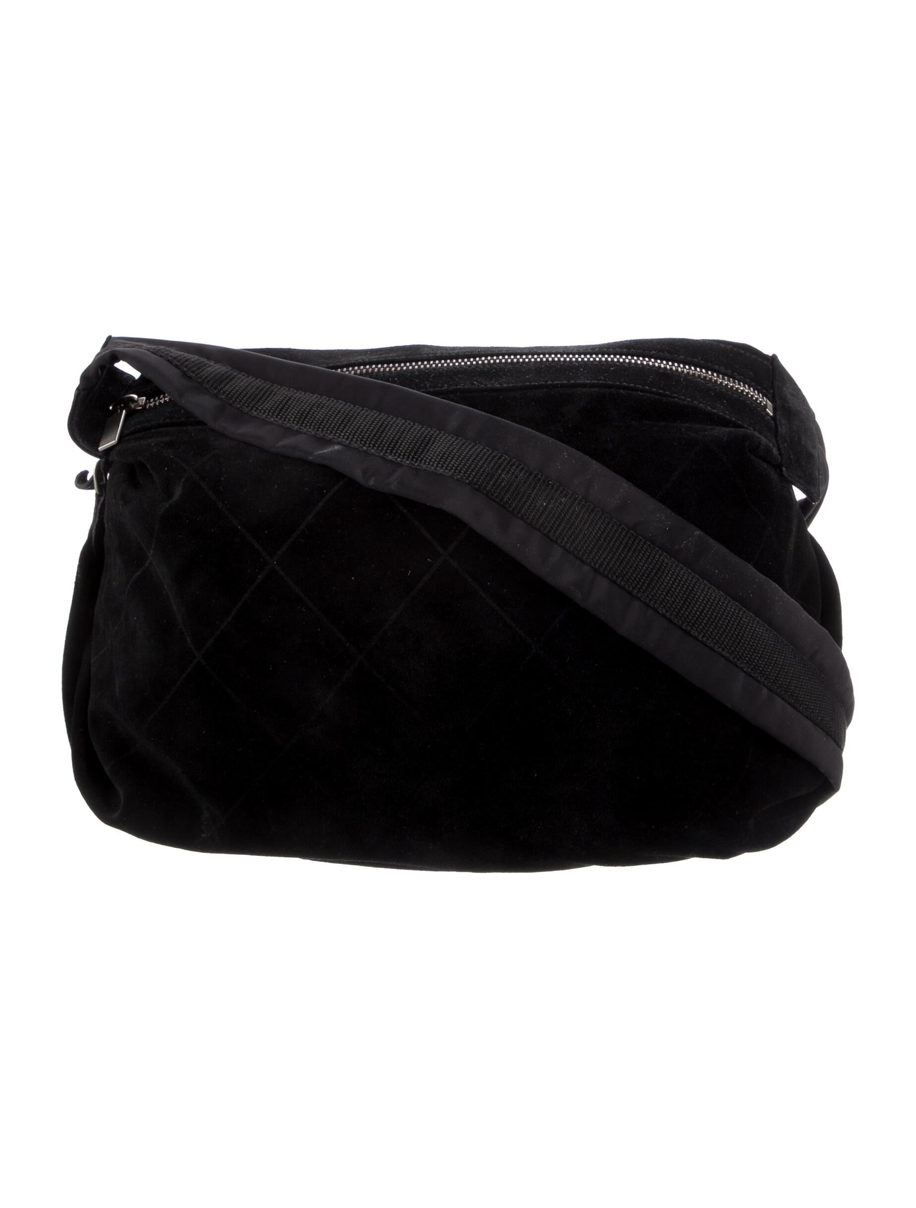 Chanel Suede Patchwork Shoulder Bag Black Shoulder Bags, Handbags